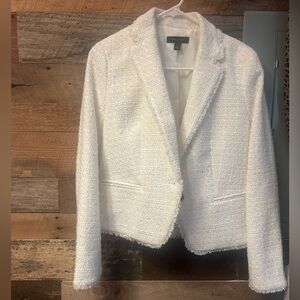 Ann Taylor White tweed blazer nwot